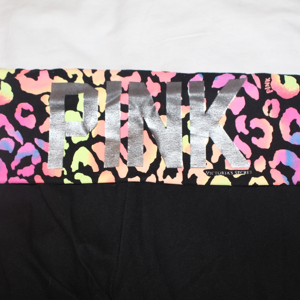 Neon Rainbow Leopard Print PINK Yoga Pants